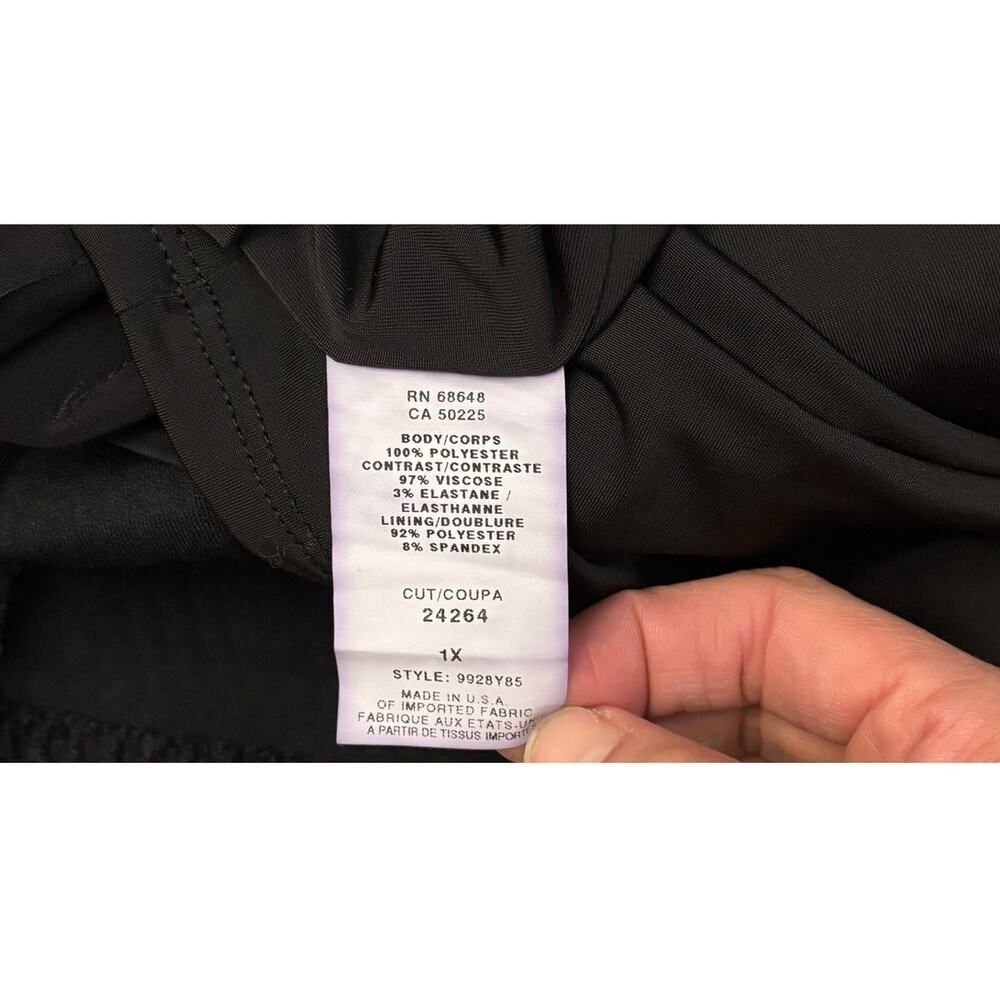 A.B.S. Collection Black Textured Stretch Top 1X NWT Structured Chic Minimalist - Picture 7 of 7